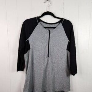 Lululemon Spincity 3/4 Sleeve Heather Gray & Black